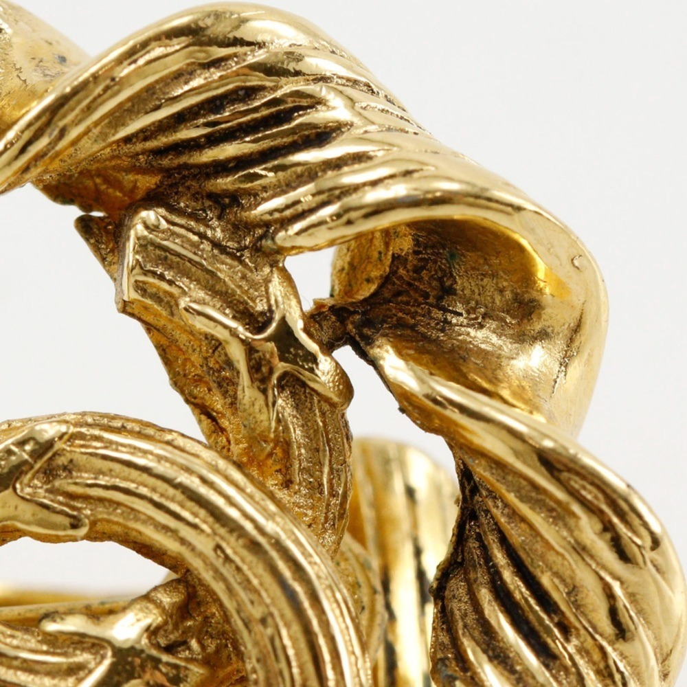 CHANEL Authentic Gold Logo Earrings - Picture 6 of 10